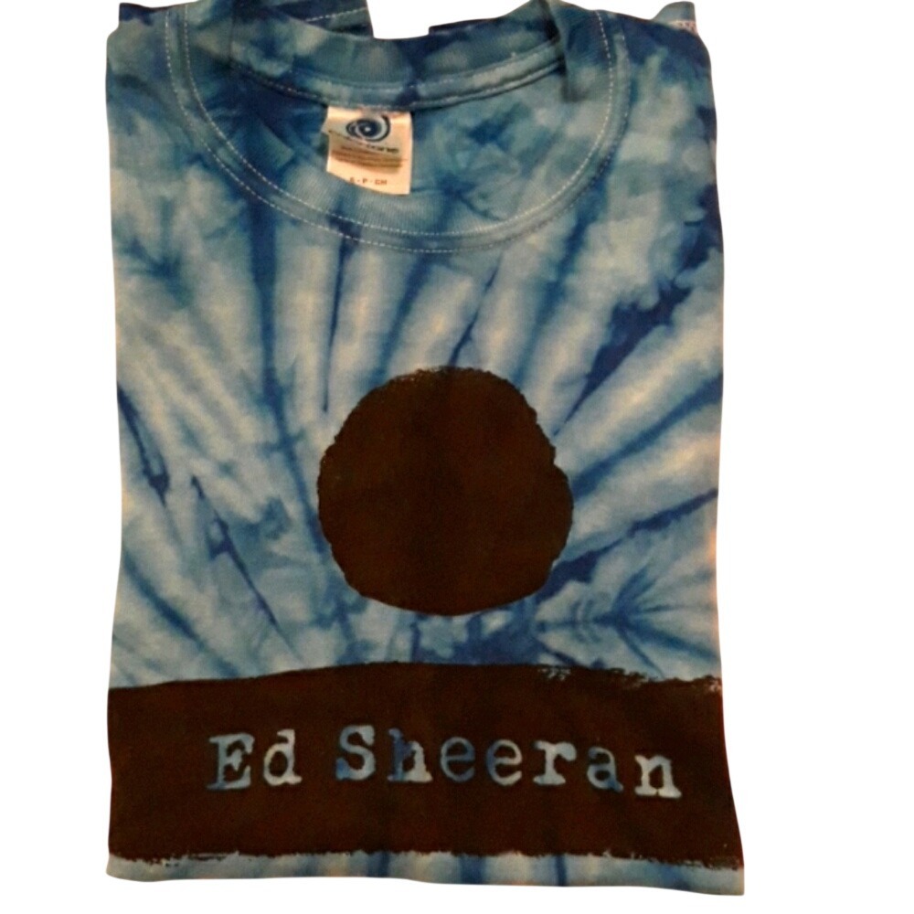 Ed Sheeran Divide Tour Blue‎ Tie Dye Graphic T-Shirt Small Cotton Band Tee - Picture 2 of 5